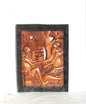 34cm Mukwa wood African Village life frame, Zambian Hand Carved wall hanging. Light brown and black polished home/Office Decor gift