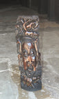 Large 38" African Man Face Standing Mask with Big 5 Animals and Giraffe Carvings. Handcarved Ironwood interior decor art gift, Ready to Ship