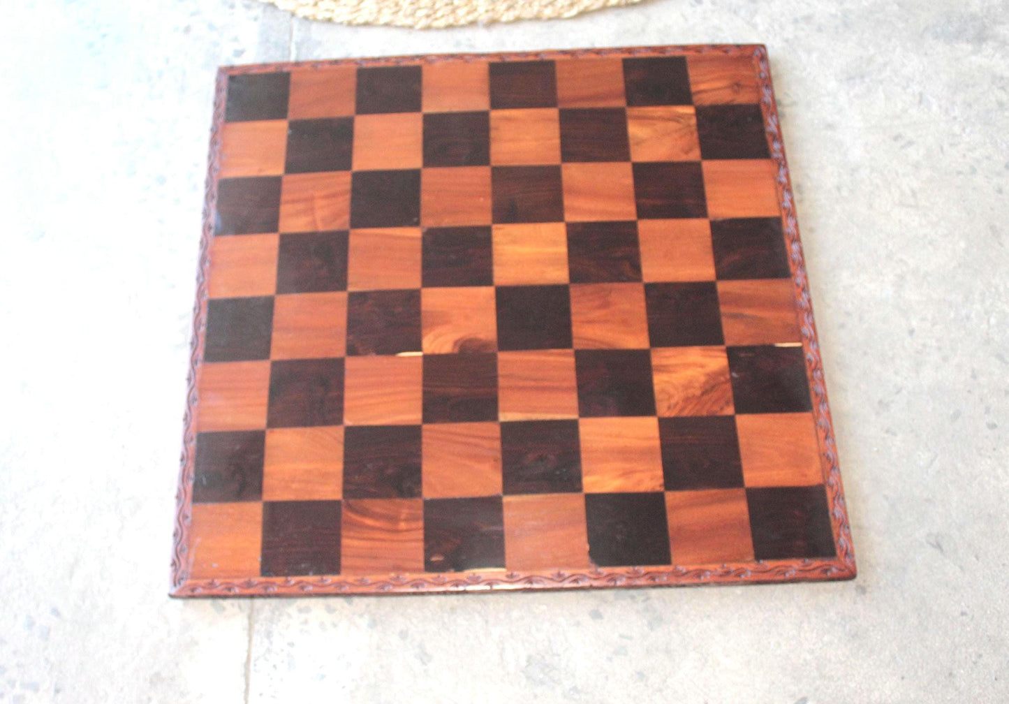 25" One of a kind Large Masterpiece Big Five Animals carved Wood African Chess Set. Malawian Handmade board game Gift. Chessboard art Decor