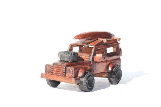 Malawian Carved Rose Wood Tourist/ Camping Jeep vehicle. Ready to Ship Collector's Art Decor Car Gift