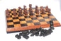 Minimalist board Ebony and Olive Wood Chess Set with African warriors pieces. Board games Art gift ready to Ship Worldwide.  Malawian decor
