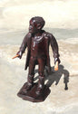 Large Dark Brown polished Ironwood Handcarved Warrior B ready for battle. Carrying his weapons, 16 inch Tall, Ready to Ship African Art Gift