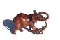 Charging Mother Elephant and Calf Ironwood Sculpture. Zimbabwean hand carved Smooth lifelike figurines. African Big 5 Fine Art Gifts