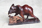 Smooth handcarved Elephant walking over a fallen tree. Ironwood dark brown Sculpture. Zimbabwe/African Art Décor unique gift ready to Ship