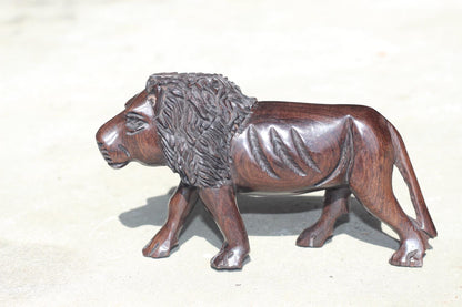New Design Smooth hand carved Iron wood Lion Sculpture. Malawian handcarved figurine. Unique handcrafted African animals gift. Ready to Ship