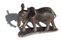 Ironwood handcarved Walking Elephant on a wooden base. Detailed skin dark brown Sculpture. Zimbabwe/African Art Décor gift ready to Ship