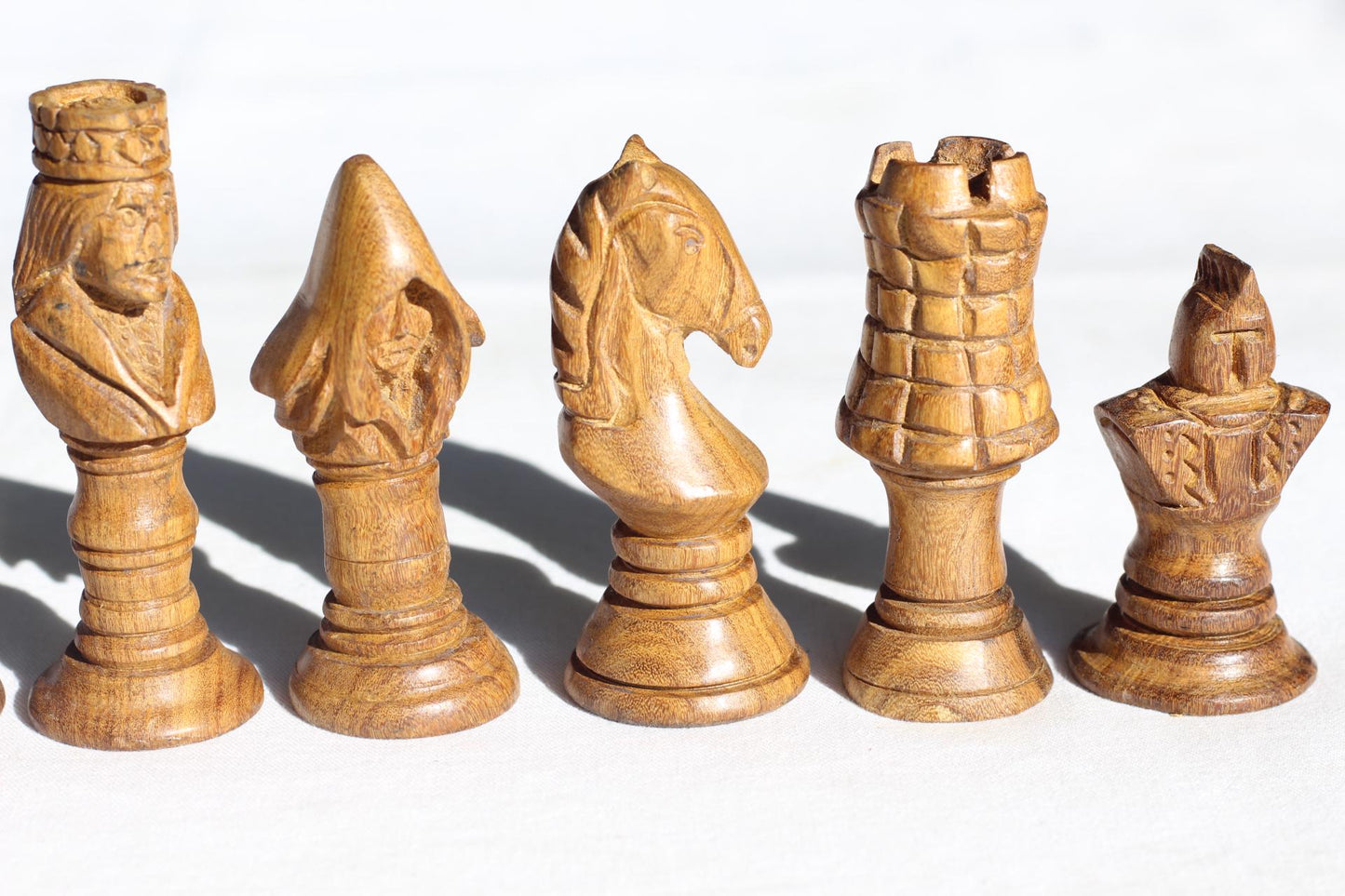African theme tribal Chess Pieces set. Ebony + Mahogany Wood art. Full set gaming pieces no board. Games and Puzzle art Decor Gift