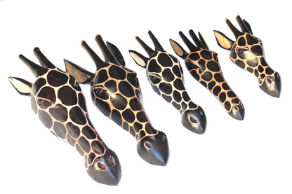 Olive wood Giraffe Head Trophy wall decor Mask. Lifelike fully Zimbabwean Handcarved African  Art gifts. Ready to Ship Worldwide