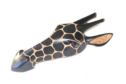 Olive wood Giraffe Head Trophy wall decor Mask. Lifelike fully Zimbabwean Handcarved African  Art gifts. Ready to Ship Worldwide