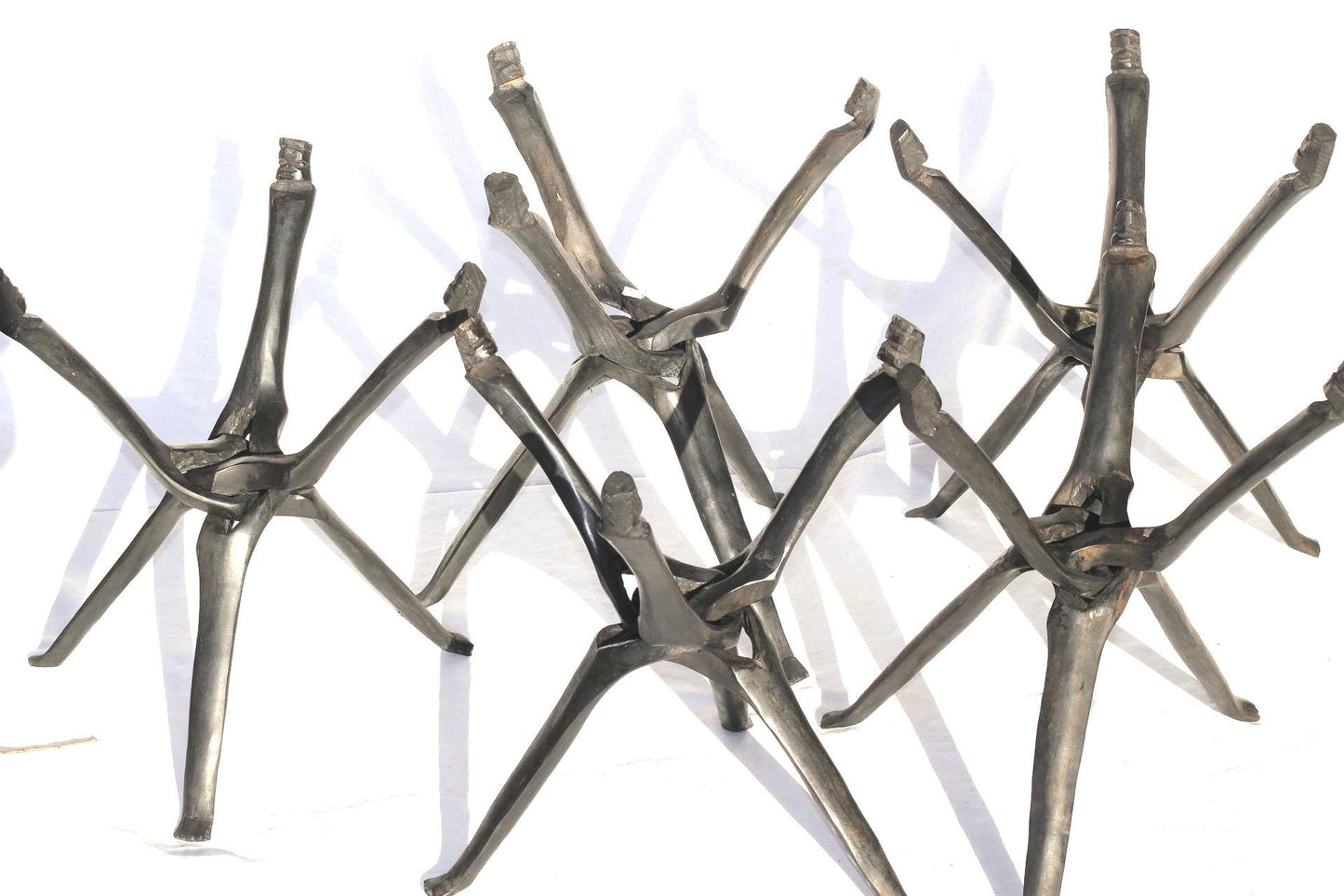 African Handcarved Wood 3 legged interlocking Side table or Bowl Stand for indoor and outdoors decor. Dining room/Office decor ready to Ship