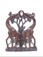 Handcarved Iron Wood Giraffe Wall Art, Kissing Giraffes Wedding Gift
