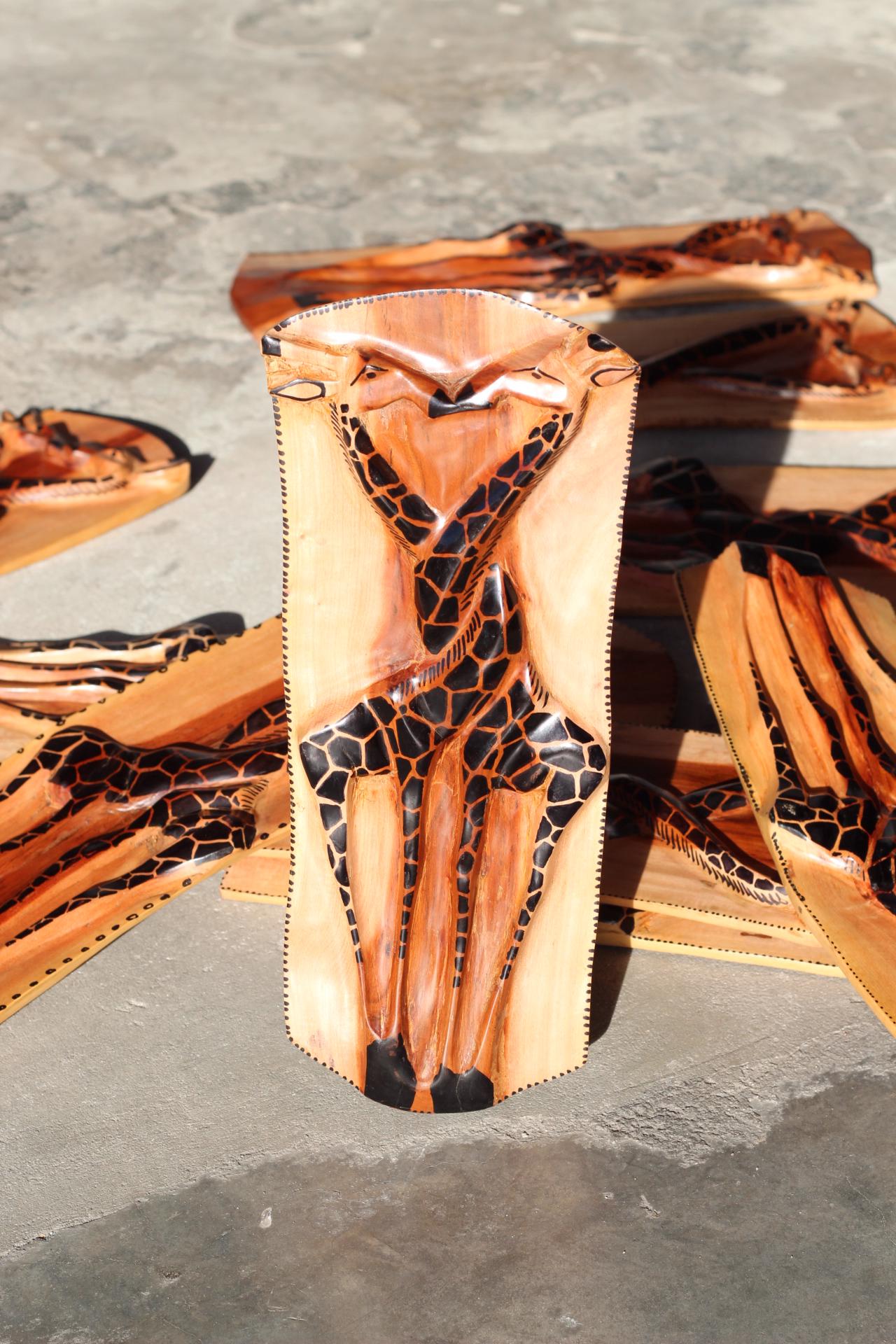 Kissing Giraffe lovers Zambian Teak Wood smooth Handcarved Wall decor panel. Engagement/Wedding Art Gifts ready to Ship Worldwide