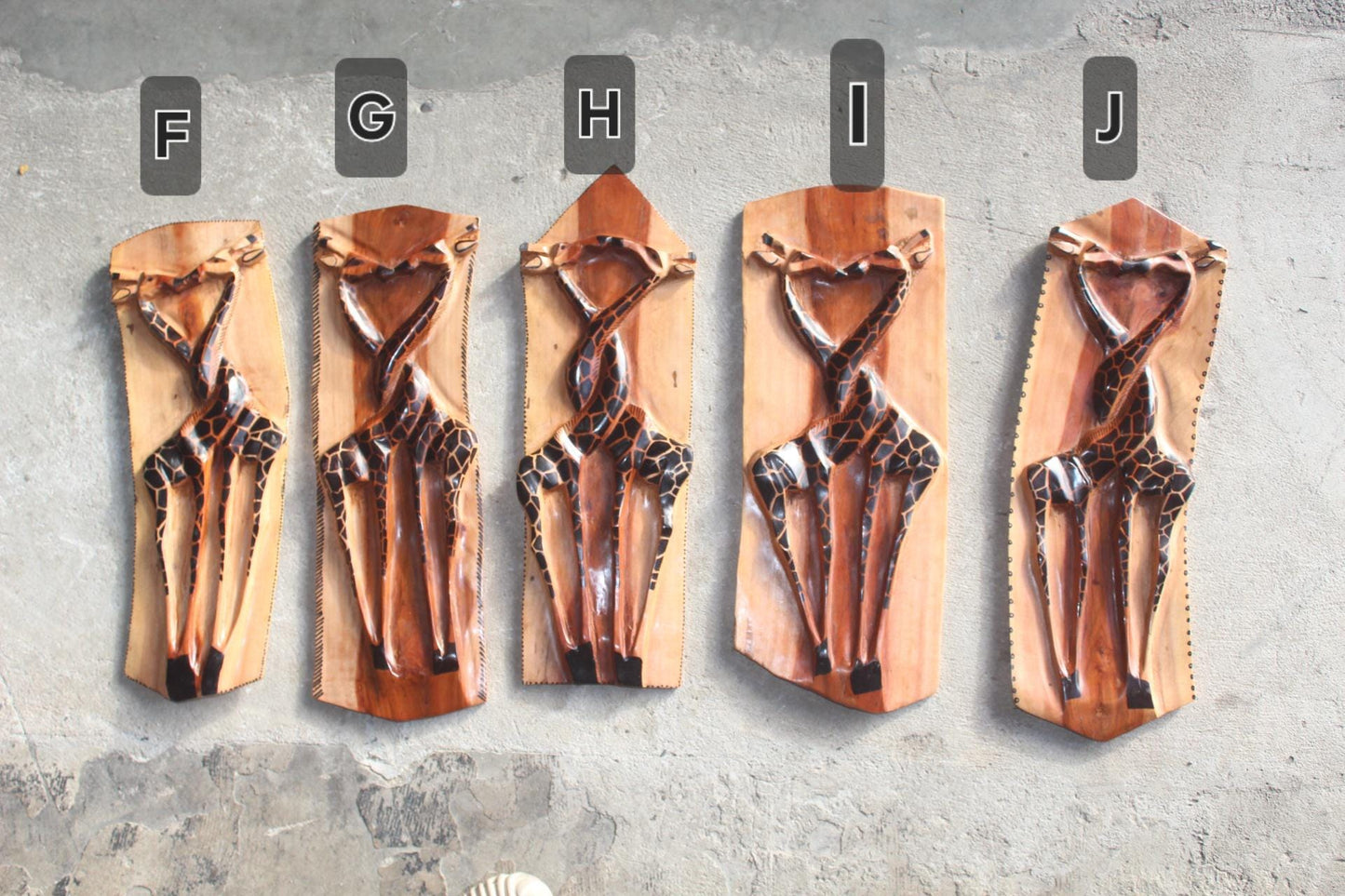 Kissing Giraffe lovers Zambian Teak Wood smooth Handcarved Wall decor panel. Engagement/Wedding Art Gifts ready to Ship Worldwide