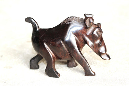 Set of 3 Fine Art Wild Boar /Warthog Ebony wood Handcarved figurine. Zambian Wildlife Carving. Smooth African Masterpiece Pig Art Decor Gift