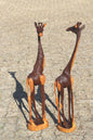 33" Tall Fine Art Lifelike Iron Wood Giraffe Lovers figurines. Zimbabwe Carved Sculpture. Unique Home/office decor. African Christmas Gift