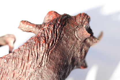Fine Art Scratching Wild Boar/ Warthog Ironwood Handcarved figurine. Zimbabwean Wildlife realistic lifelike Masterpiece. Wild Pig Decor gift