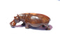 Walking Iron Wood Hand Carved Hippo Art figurine. Smooth Brown Unique gift item. Ready to Ship African Christmas Gifts. Zambian Handmade