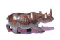 Smooth handcarved Walking Ironwood Rhino Sculpture. Zambian lifelike Safari Animals figurine. Unique African Big Five Art gift ready to Ship
