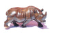Smooth handcarved Walking Ironwood Rhino Sculpture. Zambian lifelike Safari Animals figurine. Unique African Big Five Art gift ready to Ship
