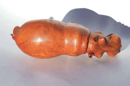 Mahogany Wood Life like walking Hippopotamus Masterpiece. African Hand carved Hippo Art figurine. Safari decor gifts ready to Ship. 25×11cm