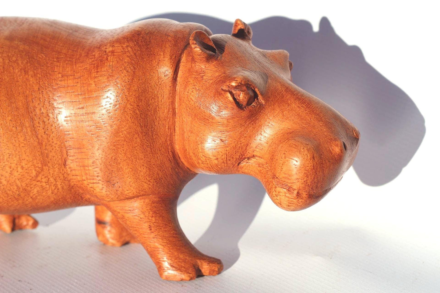 Mahogany Wood Life like walking Hippopotamus Masterpiece. African Hand carved Hippo Art figurine. Safari decor gifts ready to Ship. 25×11cm