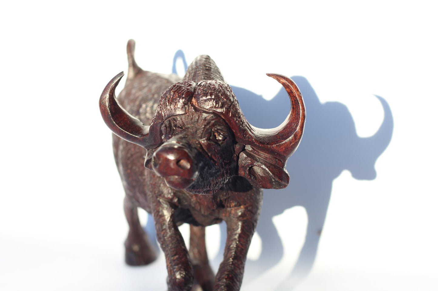 Fine Art Ironwood Walking Water Buffalo Masterpiece. Zimbabwe Handcarved Action life like African Home/Office Decor. Ready to ship Art Gift