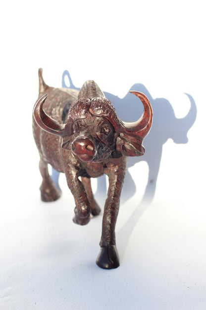 Fine Art Ironwood Walking Water Buffalo Masterpiece. Zimbabwe Handcarved Action life like African Home/Office Decor. Ready to ship Art Gift