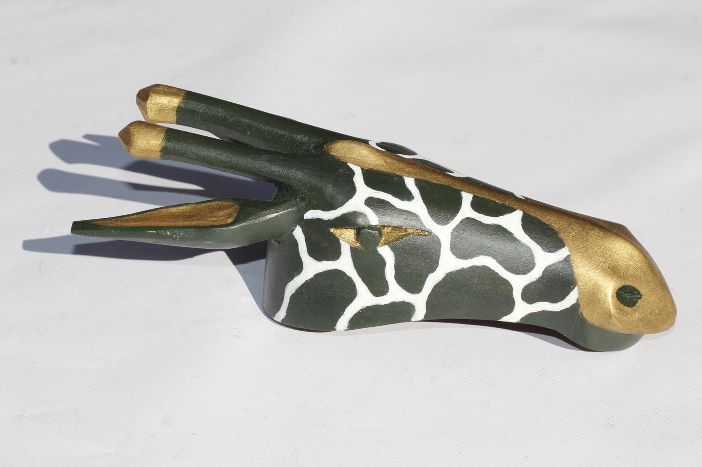 Painted Olive wood Giraffe Head Trophy wall decor Mask. Lifelike Zimbabwean Handcarved African  Art gifts by Philip Dokwani. Ready to Ship
