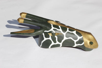 Painted Olive wood Giraffe Head Trophy wall decor Mask. Lifelike Zimbabwean Handcarved African  Art gifts by Philip Dokwani. Ready to Ship