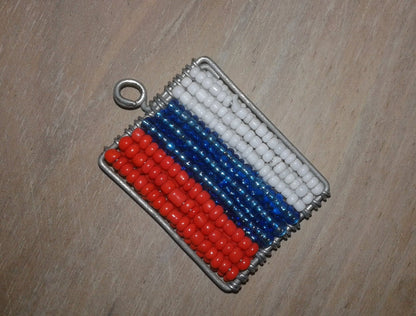 Set of Beads and wire keyrings. Beaded Zipper charms/Key holder  Country Flags . Theme Party thank you gifts for friends shipping Express