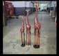 Fine Art Olive Wood Burnt Giraffe standing figurine. Tall Zimbabwean Carved Art Sculpture. Home/office decor Unique African animals gifts